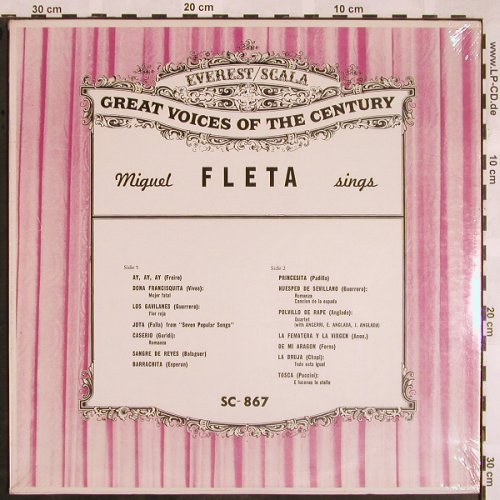 Fleta,Miguel: Sings, FS-New, Everest (SC-867), US Typ: LP Best.-Nr.: L5374 Preis: 9,00 Euro