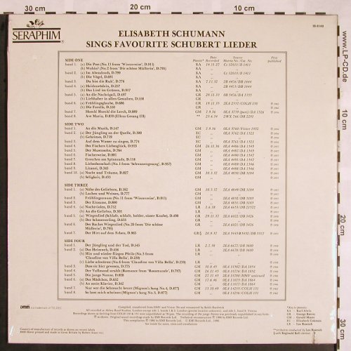 Schumann,Elisabeth: Sings Favorite Schubert Lieder,Foc, Seraphim,1927-49,co (IB-6149), US,FS-New, 1986 Typ: 2LP Best.-Nr.: L5382 Preis: 12,50 Euro