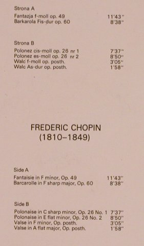 Chopin,Frederic: Fantazja f-moll op.49,Barkarola .., Wifon(LP-025), PL, m-/vg+, 1981 - LP - L5399 - 7,50 Euro