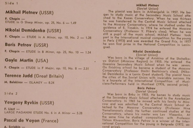 Tschaikowsky,Peter: International Competition VI -Piano, Melodia(33 C10-10781-82), UDSSR,  - LP - L5417 - 12,50 Euro