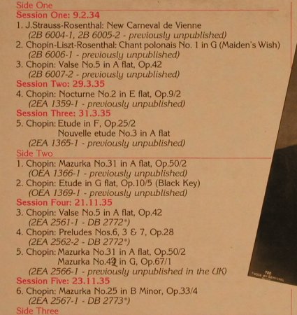 Rosenthal,Moriz: The Complete HMV Rec. 1934-37, Archive-Piano Rec. (APR 7002), UK, Foc, 1987 Typ: 2LP Best.-Nr.: L5426 Preis: 14,00 Euro