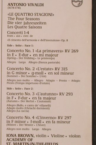 Vivaldi,Antonio: Die Vier Jahreszeiten, Philips (9500 717), NL, 1979 Typ: LP Best.-Nr.: L5440 Preis: 6,00 Euro
