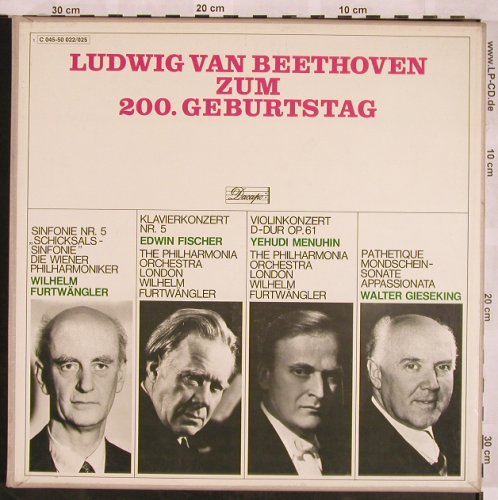 Beethoven,Ludwig van: Zum 200.Geburtstag,Box, Dacapo(C 045-50 022/02), D,  - 4LP - L5468 - 35,00 Euro