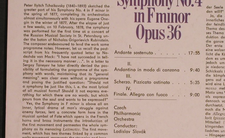 Tschaikowsky,Peter: Symphony No.4 in F minor, Supraphon (4 10 1749), CZ, 1975 Typ: LPQ Best.-Nr.: L5479 Preis: 6,00 Euro