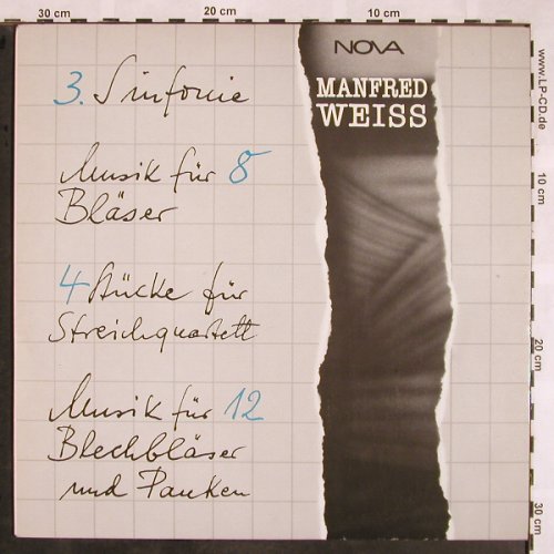 Weiss,Manfred: 3.Sinfonie,Musik für 8 Bläser..., Nova(8 85 290), DDR, 1988 - LP - L5496 - 20,00 Euro