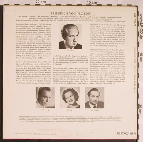 Flotow,Friedrich von: Martha, Ausschnitte, D.Gr. (LPE 17 007), D, Mono, 1961 Typ: 10" Best.-Nr.: L5504 Preis: 5,00 Euro