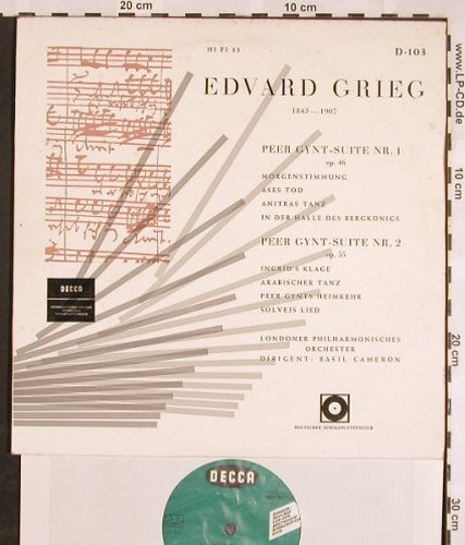 Grieg,Edvard: Peer Gynt Suiten 1 & 2, Decca/DSC(D-103), D, m-/vg+,  - 10inch - L5516 - 5,00 Euro