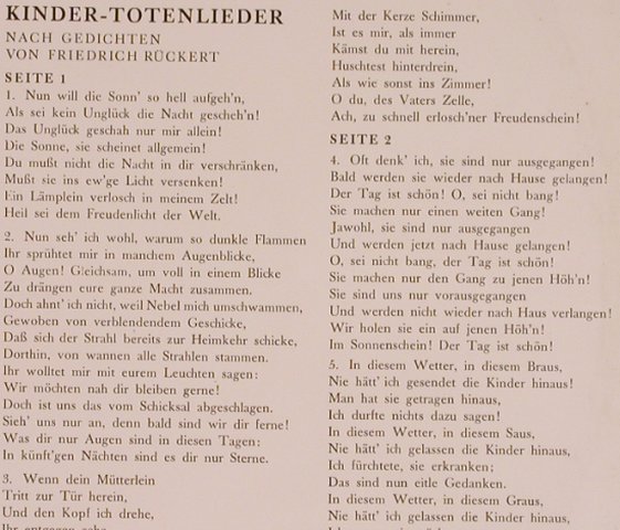 Ferrier,Kathleen: Kinder-Totenlieder, Mahler, Columbia,Folge 170(C 60727), D,  - 10inch - L5525 - 6,00 Euro