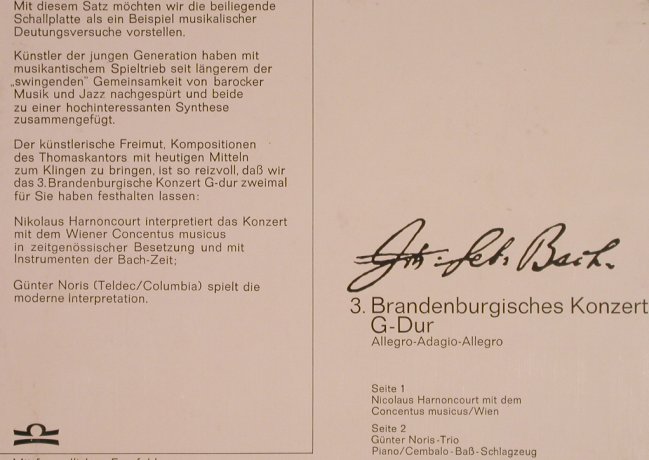 Bach,Johann Sebastian: 3.Brandenburgisches Konzert G-Dur, Grünenthal/Teldec (TST 76 064), D Typ: 10" Best.-Nr.: L5548 Preis: 7,50 Euro