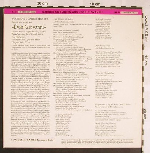 Mozart,Wolfgang Amadeus: Don Giovanni-Arien und Szenen, Eurodisc(S 60 001 GR), D,  - 10inch - L5549 - 5,00 Euro