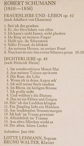 Schumann,Robert: Frauenliebe und Leben/Dichterliebe, CBS (61 501), D, Mono, 1976 Typ: LP Best.-Nr.: L5560 Preis: 5,00 Euro