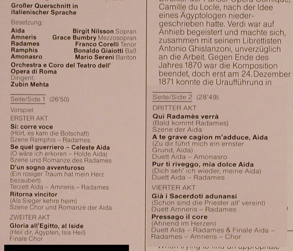 Verdi,Giuseppe: Aida-Querschnitt, EMI(29 1142 1), D, Ri, 1967 - LP - L5579 - 6,00 Euro