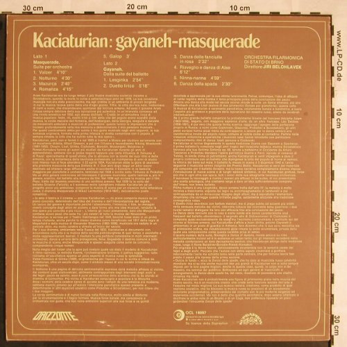 Khatchaturian,Aram: Gayaneh Suite/Masquerade, Dischi/Supraphon (OCL 16097), I, 1974 Typ: LP Best.-Nr.: L5603 Preis: 7,50 Euro