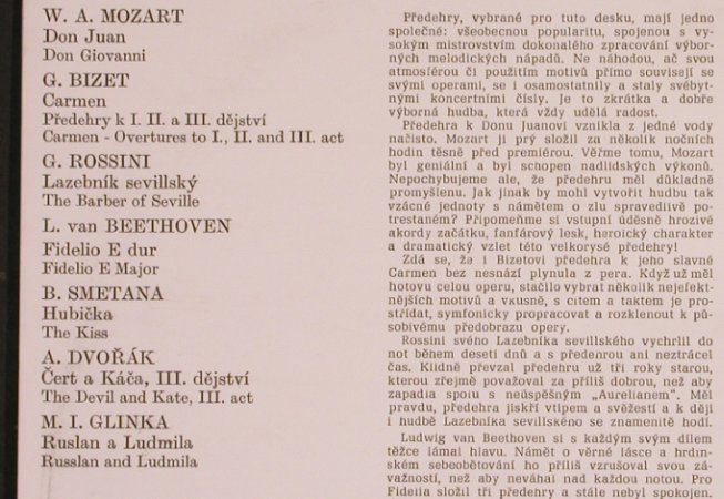 V.A.Slavne Operni Ouvertury: Don Juan,Carmen..Ruslan a Ludmila, Panton(11 0284 ST), CZ, 1971 - LP - L5631 - 7,50 Euro