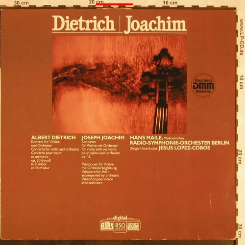 Dietrich,Albert / Joseph Joachim: Konzert f.Violine u,Orch./Notturno, Schwann Musica Mundi (VMS 1622), D, m-/vg+, 1984 Typ: LP Best.-Nr.: L5640 Preis: 7,50 Euro