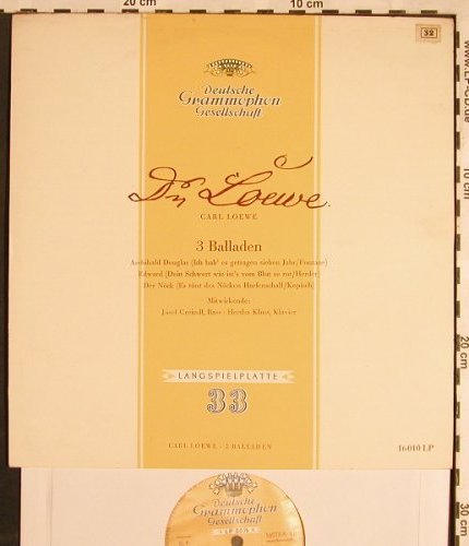Loewe,Carl: 3 Balladen, D.Gr.(16 010), D, 1956 - 10inch - L5667 - 14,00 Euro