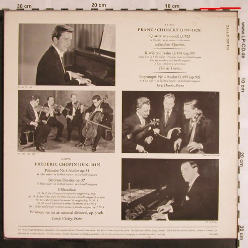 Chopin,Frederic / Schubert: Ausgewählte Meisterwerke, D.Gr. Werbeplatte (104 407), D, 1965 Typ: LP Best.-Nr.: L5698 Preis: 7,50 Euro