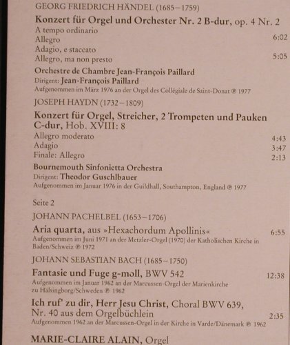 Händel,Georg Friedrich,Haydn...Bach: Orgelwerke, Erato/RCA(ZL 30717), D, 1980 - LP - L5707 - 7,50 Euro