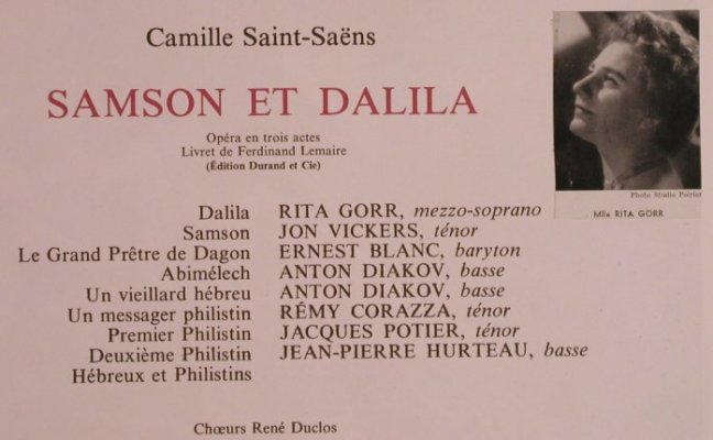 Saint-Saens,Camille: Samson et Dalila,Box, EMI (2C 167-12837-9), F Typ: 3LP Best.-Nr.: L5709 Preis: 15,00 Euro