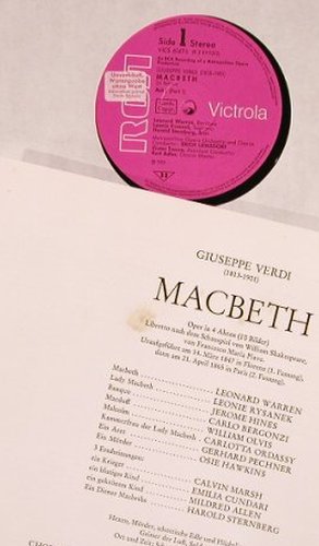 Verdi,Giuseppe: Macbeth,Box (Booklet VG+), RCA (VICS 6147/1-3), D, 1959 Typ: 3LP Best.-Nr.: L5734 Preis: 9,00 Euro