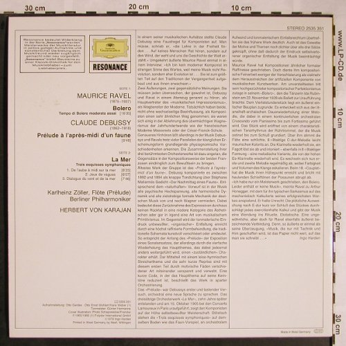 Ravel,Maurice / Debussy: Bolero / La Mer / Prelude A L'Apres, D.Gr. Resonance(2535 351), D, 1979 - LP - L5738 - 5,00 Euro