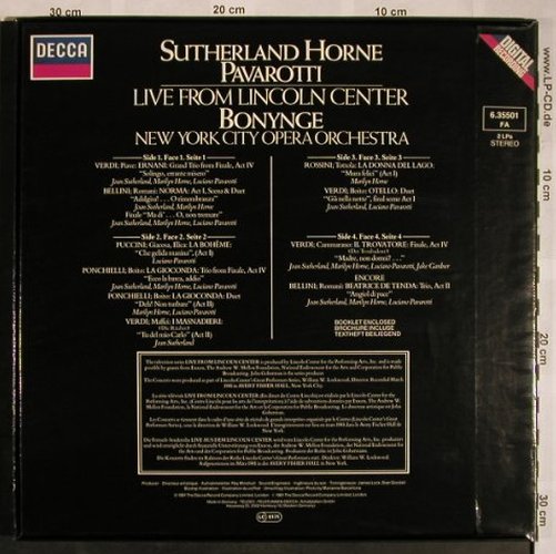 Sutherland / Horne / Pavarotti: Live From Lincoln Center,Box, Decca(6.35501 FA), D, 1981 - 2LP - L5739 - 9,00 Euro