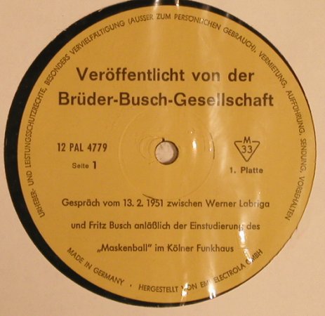 Verdi,Giuseppe: Un Ballo In Maschera,Box, Brüder-Busch Ges. (12 PAL 4779-84), D Typ: 3LP Best.-Nr.: L5741 Preis: 15,00 Euro