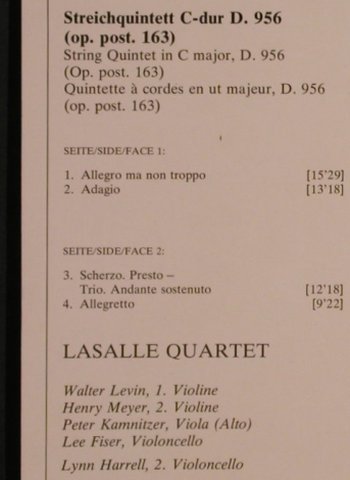 Schubert,Franz: Streichquintett D.956, D.Gr. (2531 209), D, 1979 Typ: LP Best.-Nr.: L5752 Preis: 14,00 Euro