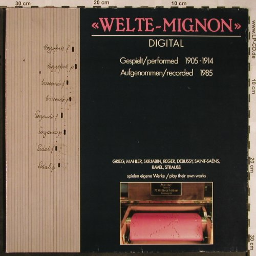 V.A.Welte-Mignon: Gespielt 1905-1914 Aufg.1985, Intercord(INT 160.855), D, Foc, 1985 - LP - L5815 - 7,50 Euro
