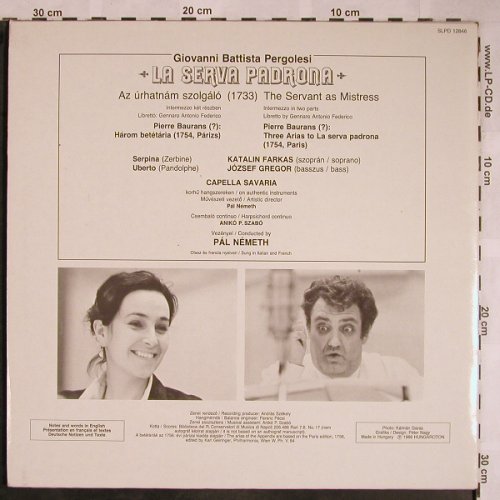 Pergolesi,Giovanni Battista: La Serva Padrona, Foc, Hungaroton (SLPD 12846), H, 1986 Typ: LP Best.-Nr.: L5829 Preis: 7,50 Euro
