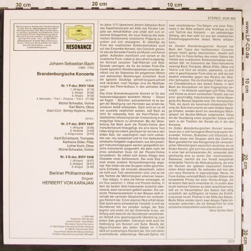 Bach,Johann Sebastian: Brandenburgische Konzerte 1,2,3, D.Gr. Resonance (2535 488), D, 1980 Typ: LP Best.-Nr.: L5842 Preis: 5,00 Euro