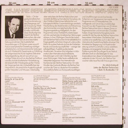 V.A.25 Jahre Berliner Festwochen: H.v.Karajan...T.Schippers, Foc, EMI (C 153-52 287/88), D, 1975 Typ: 2LP Best.-Nr.: L5850 Preis: 5,00 Euro