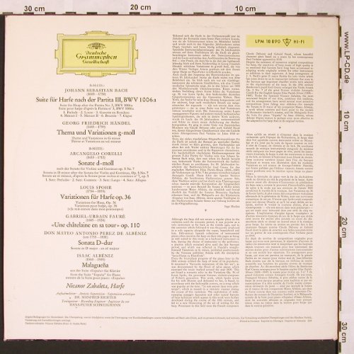 Zabaleta,Nicanor: J.S.Bach,Händel,Corelli,Spohr,Faure, D.Gr.(LPM 18 890), D, 1964 - LP - L5860 - 14,00 Euro