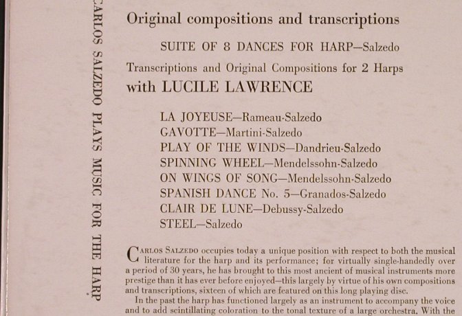 Salzedo,Carlos: Eight dances for harp, Columbia (MG 50093), US Typ: LP Best.-Nr.: L5861 Preis: 12,50 Euro