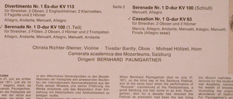 Mozart,Wolfgang Amadeus: Divertimento Nr.1/Seren.N.1/Cassati, EMI Electrola(C 053-28 916 F), D,Ri,stoc,  - LP - L5899 - 5,00 Euro