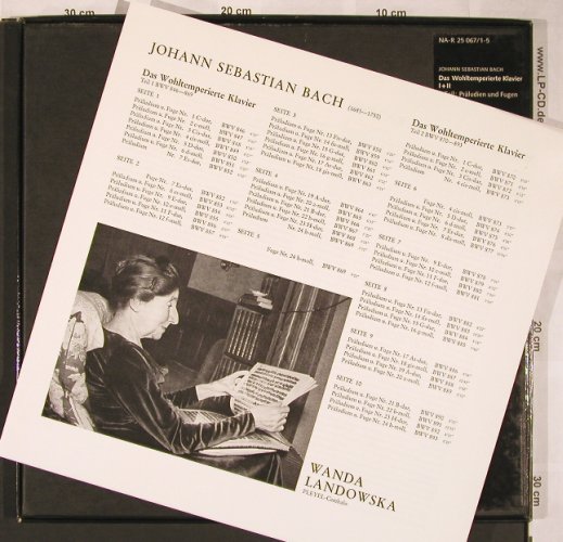 Bach,Johann Sebastian: Das WohltemperierteKlavier,Teil 1+2, RCA Red Seal (NA-R 25 067/1-5), D,Box Typ: 5LP Best.-Nr.: L5921 Preis: 24,00 Euro