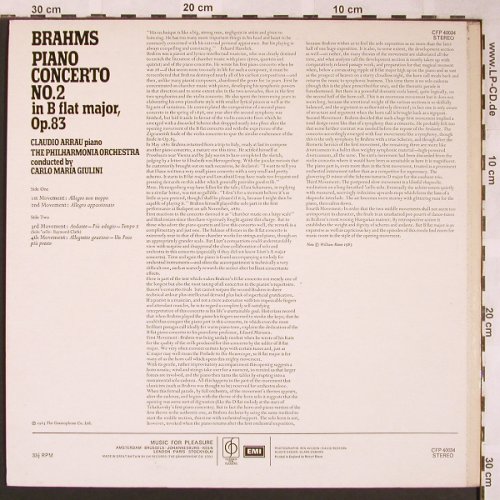 Brahms,Johannes: Piano Concerto No.2, Classics for Pleasure(CFP 40034), UK,Ri, 1963 - LP - L5939 - 6,00 Euro