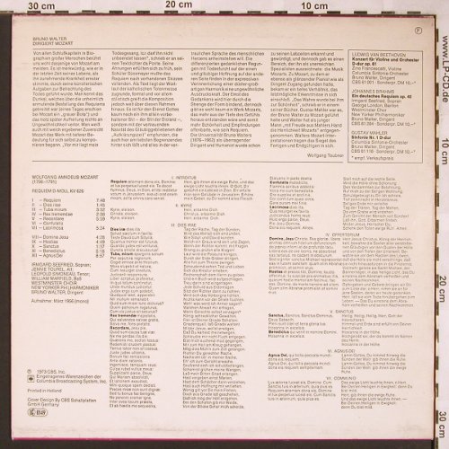 Mozart,Wolfgang Amadeus: Requiem d-moll KV 626, CBS, Mono (CBS 61 302), NL,Ri,1973, 1956 Typ: LP Best.-Nr.: L5958 Preis: 5,00 Euro