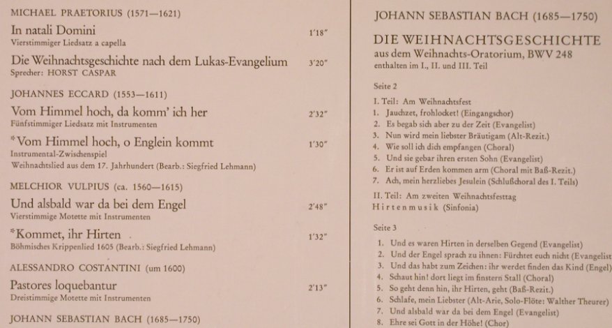 V.A.Die Weihnachtsgeschichte: Nach dem Evangelisten Lukas, Foc, Telefunken (6.48023 DP), D Typ: 2LP Best.-Nr.: L5960 Preis: 7,50 Euro