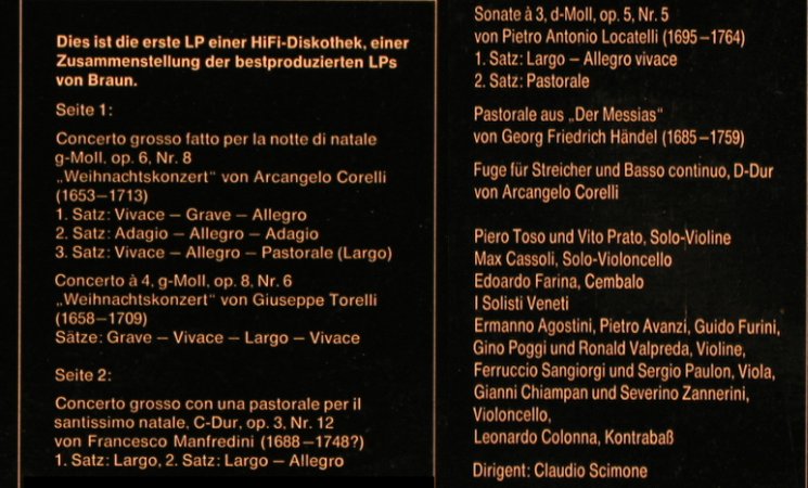 V.A.Ein Fest für die Ohren: Die schönsten Weihnachtskonzerte, Etrato/ BRAUN (F 65.294), D Typ: LP Best.-Nr.: L5961 Preis: 6,00 Euro