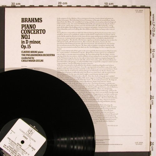 Brahms,Johannes: Piano Concerto No.1, m-/vg+, Classics for Pleasure(CFP 40028), UK,Ri,  - LP - L5972 - 5,00 Euro