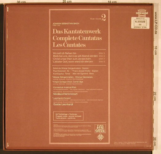 Bach,Johann Sebastian: Das Kantatenwerk Vol. 2,BWV 5-8, Telefunken (6.35028 EX), D, Box Typ: 2LP Best.-Nr.: L5976 Preis: 9,00 Euro