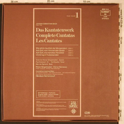 Bach,Johann Sebastian: Das Kantatenwerk Vol. 1,BWV 1-4, Telefunken (6.35027 EX), D, Box Typ: 2LP Best.-Nr.: L5980 Preis: 9,00 Euro