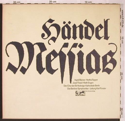 Händel,Georg Friedrich: Messias, Box, Club-Ed., Eurodisc(63 236), D,  - 3LP - L5987 - 17,50 Euro