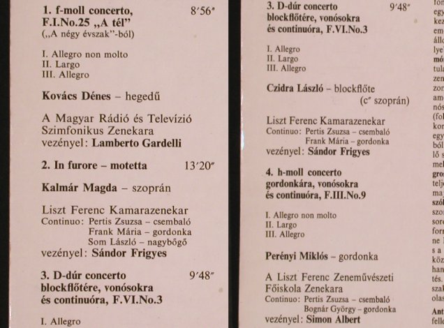 Vivaldi,Antonio: Szereti Ön...? F-moll concerto No25, Hungaroton (FX 12088), H, 1978 Typ: LP Best.-Nr.: L5991 Preis: 5,00 Euro