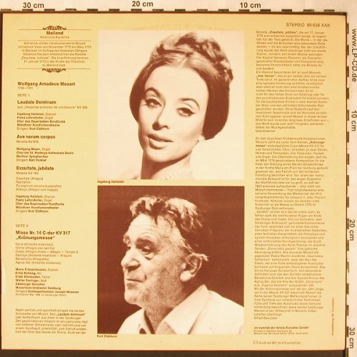 Mozart,Wolfgang Amadeus: Laudate Dominum,a.KV 339,KV 317, Eurodisc (88 638 XAK), D, vg+/m- Typ: LP Best.-Nr.: L6028 Preis: 4,00 Euro