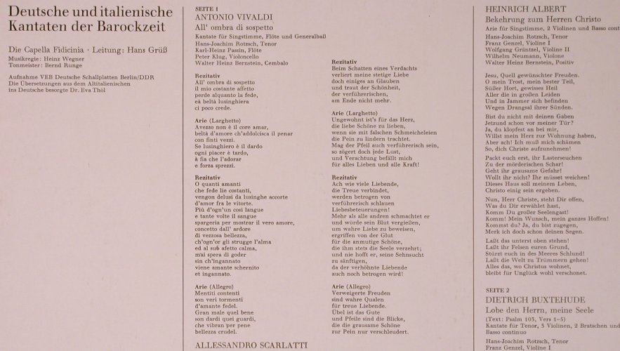 V.A.Deutsche & Italenische Kantaten: d.Barockzeit-Vivaldi..Albert,Bruhns, Eurodisc (92 929), D,Club Ed. Typ: LP Best.-Nr.: L6046 Preis: 7,50 Euro