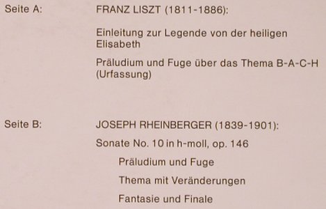 Liszt,Franz / Joseph Rheinberger: Einleitund z.Legende v.d.heil.Elisa, Psallite(PSAL 141/190673), D,  - LP - L6050 - 9,00 Euro