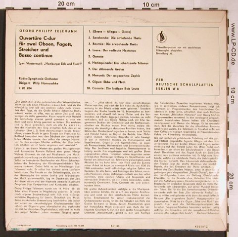 Telemann,Georg Philipp: Ouvertüre C-Dur(Wassermusik), Eterna,VG+/vg+(7 20 204), DDR, 1965 - 10inch - L6076 - 3,00 Euro