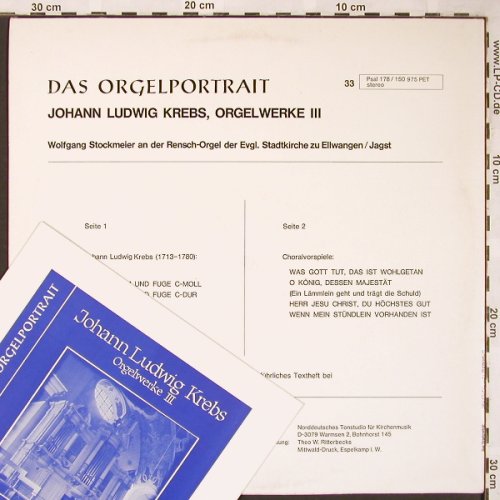 Krebs,Johann Ludwig: Orgelwerke III, Psallite (178/150975), D Typ: LP Best.-Nr.: L6081 Preis: 9,00 Euro